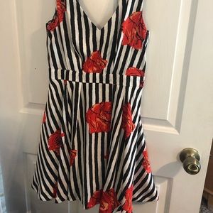 Satin Retro Floral Dress